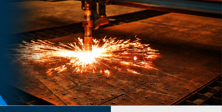 Plasma cutting steel